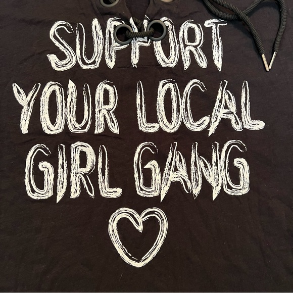 Addition Elle - Love & Legend Black Graphic Tee, “Support Your Local Girl Gang” - Picture 9 of 11